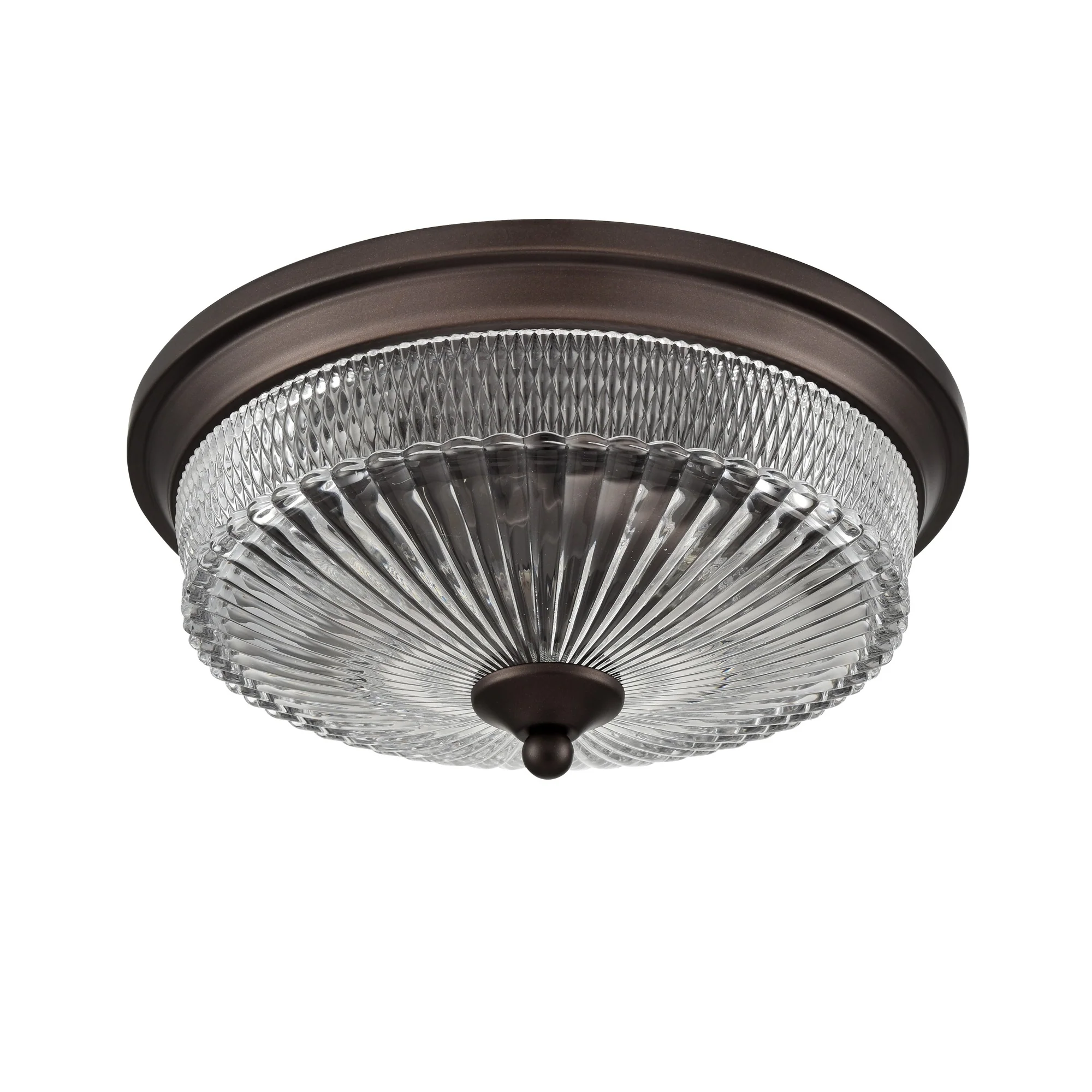 Franklite Emerson Flush Ceiling Light – Dark Brown