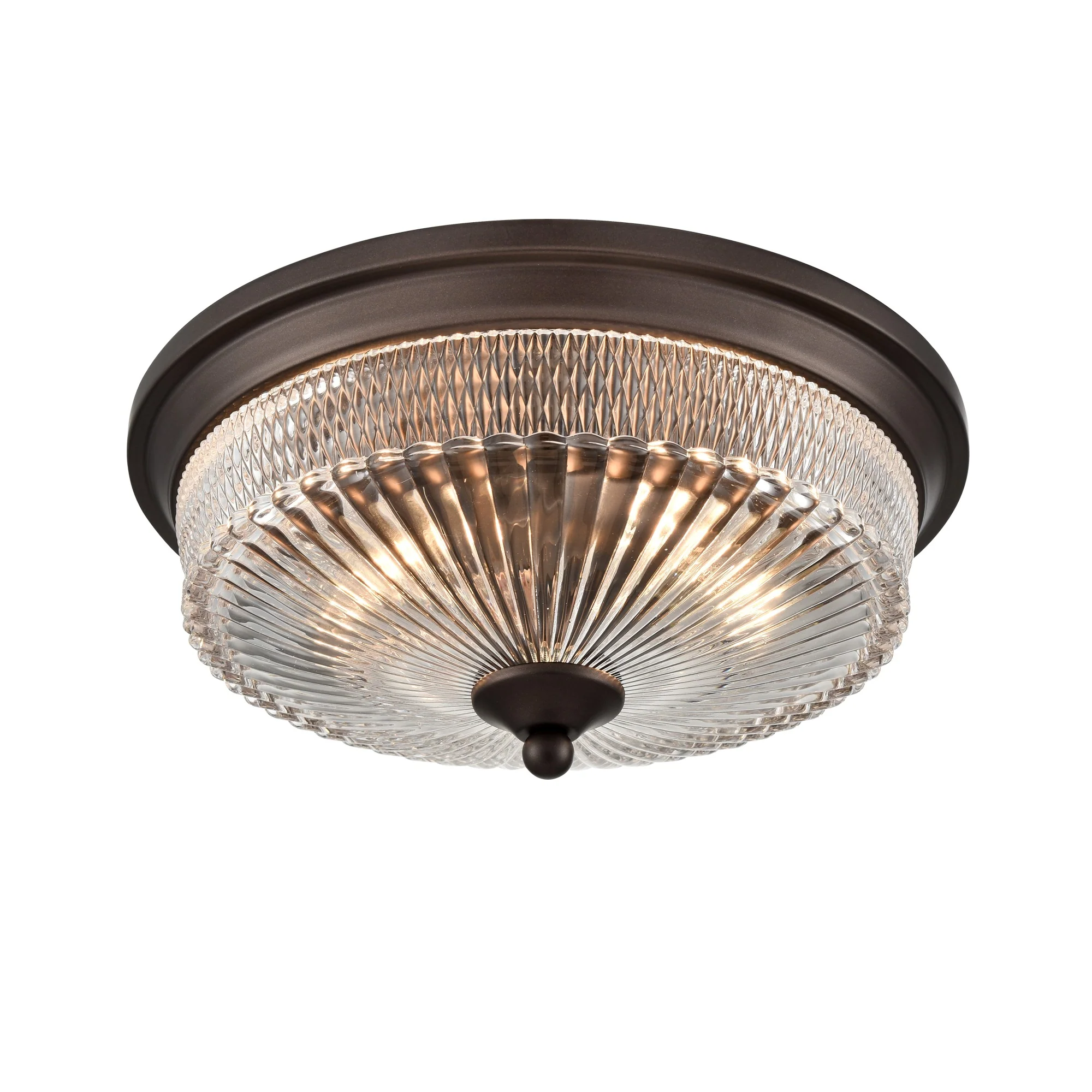 Franklite Emerson Flush Ceiling Light – Dark Brown - Image 2