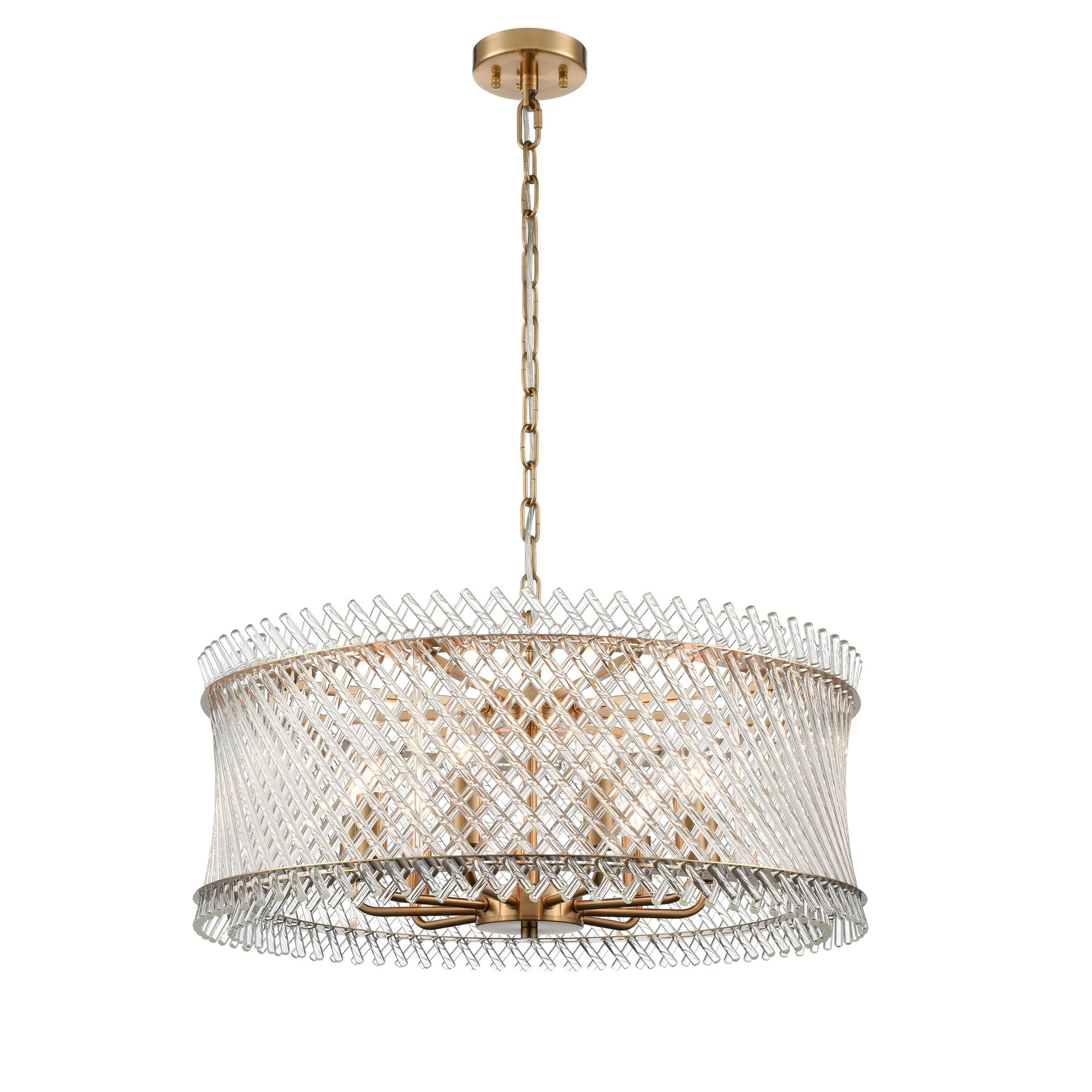 Franklite Ethereal Pendant – 9 Light – Aged Brass
