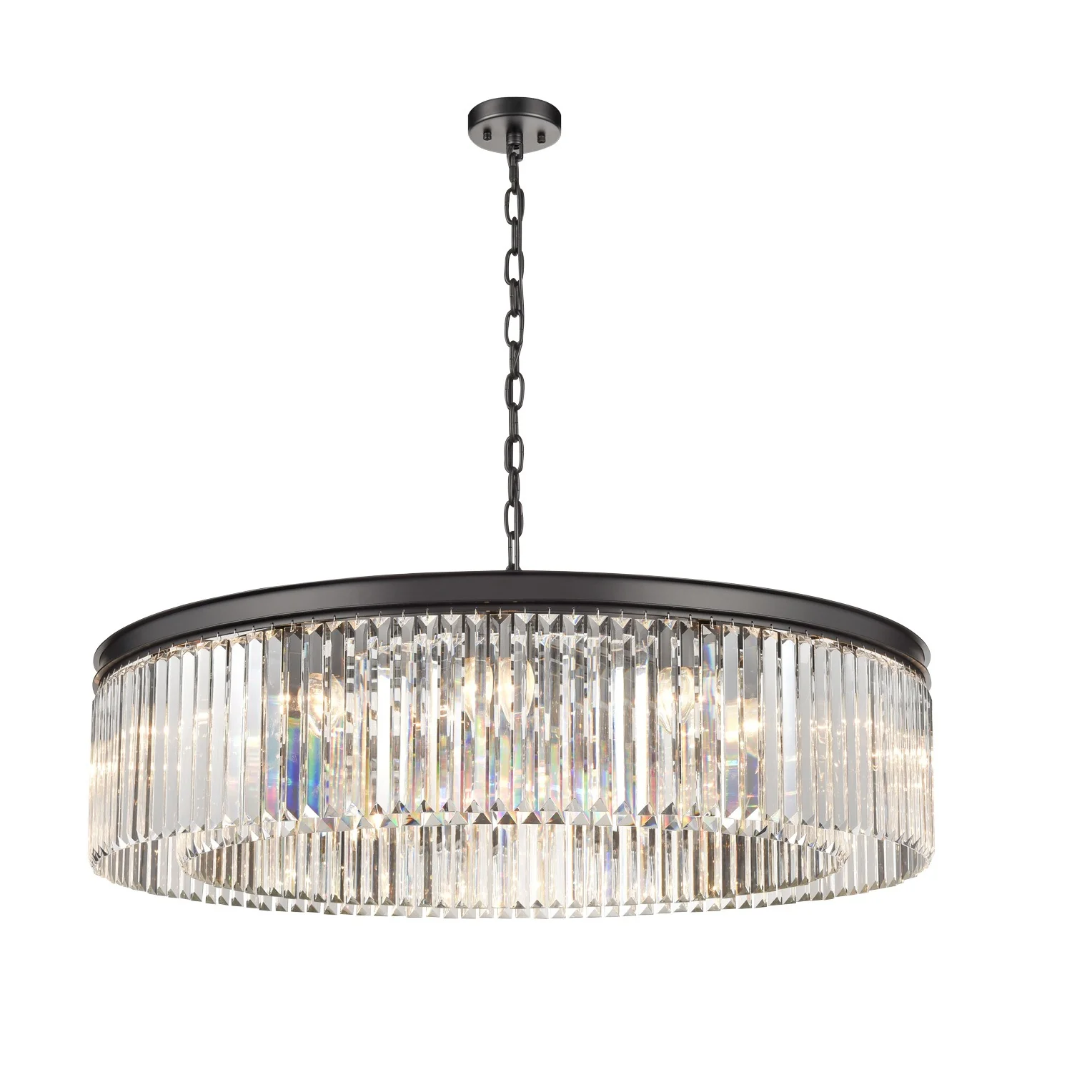 Franklite Perdita Pendant Light – Black – 12 Lights