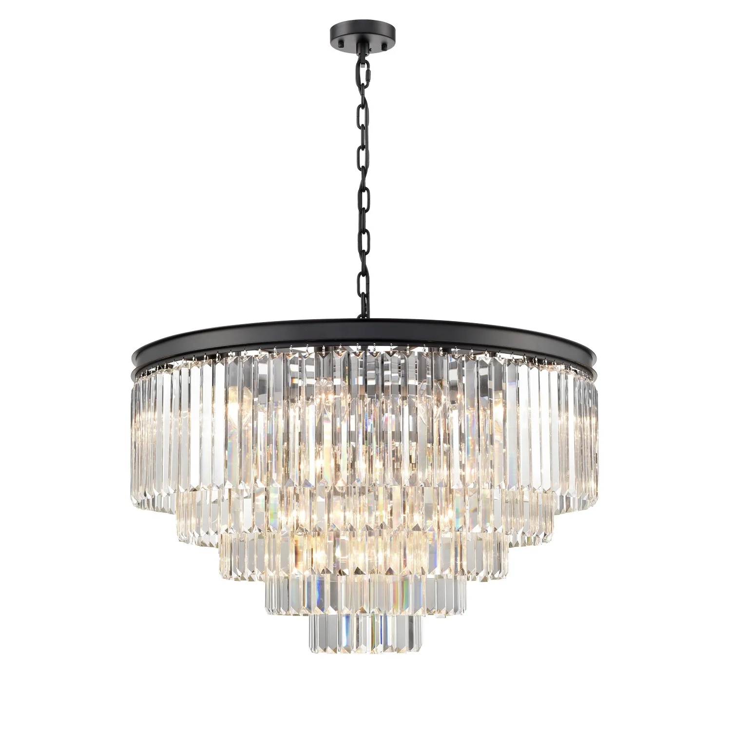 Franklite Perdita Pendant Light – Black – 27 Lights