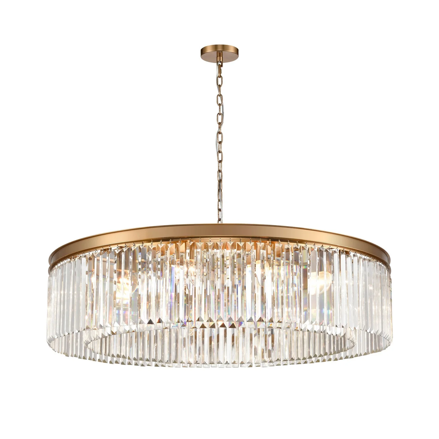 Franklite Perdita Pendant Light – Brushed Brass – 12 Lights