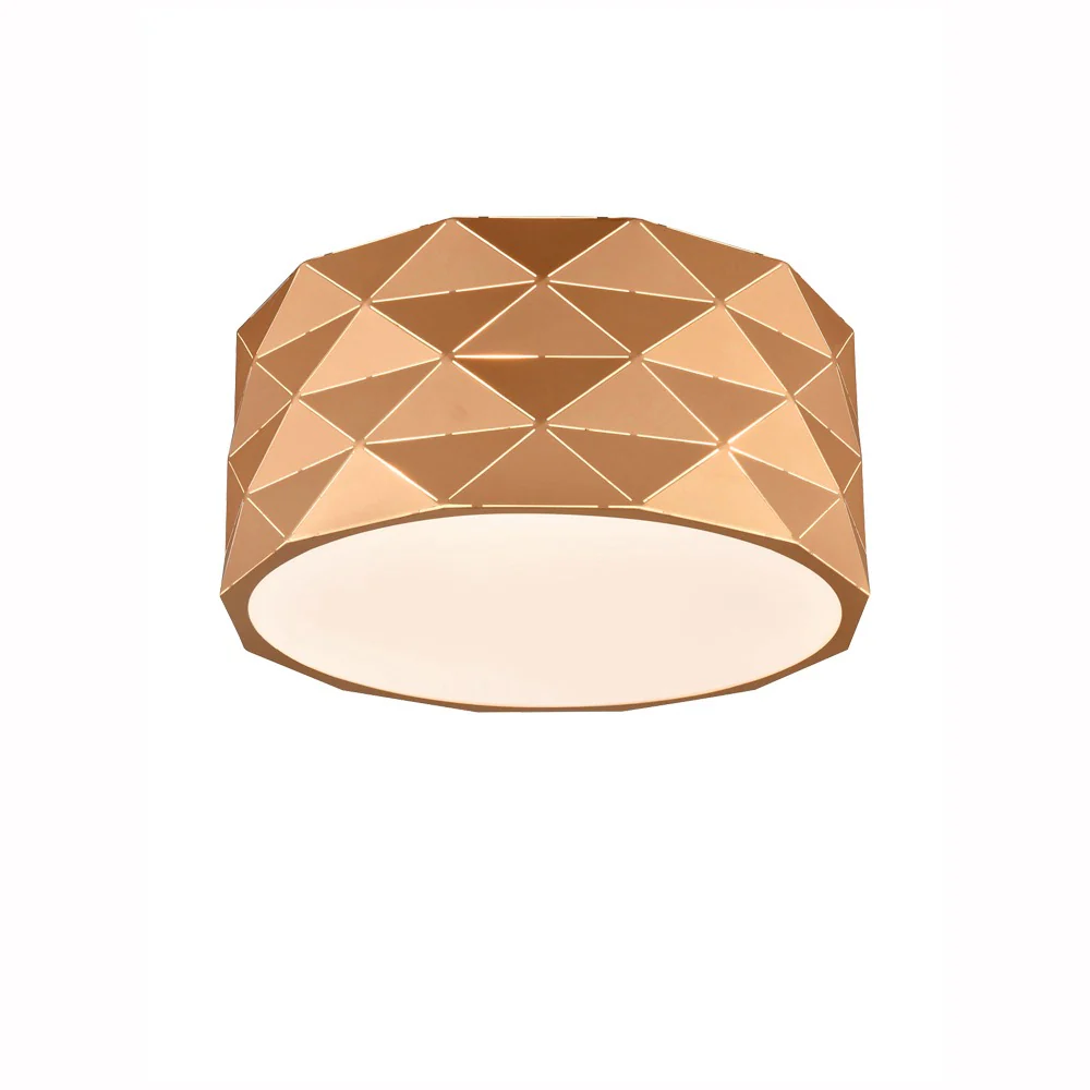 Franklite Tangent Flush Ceiling Light – Rose Gold