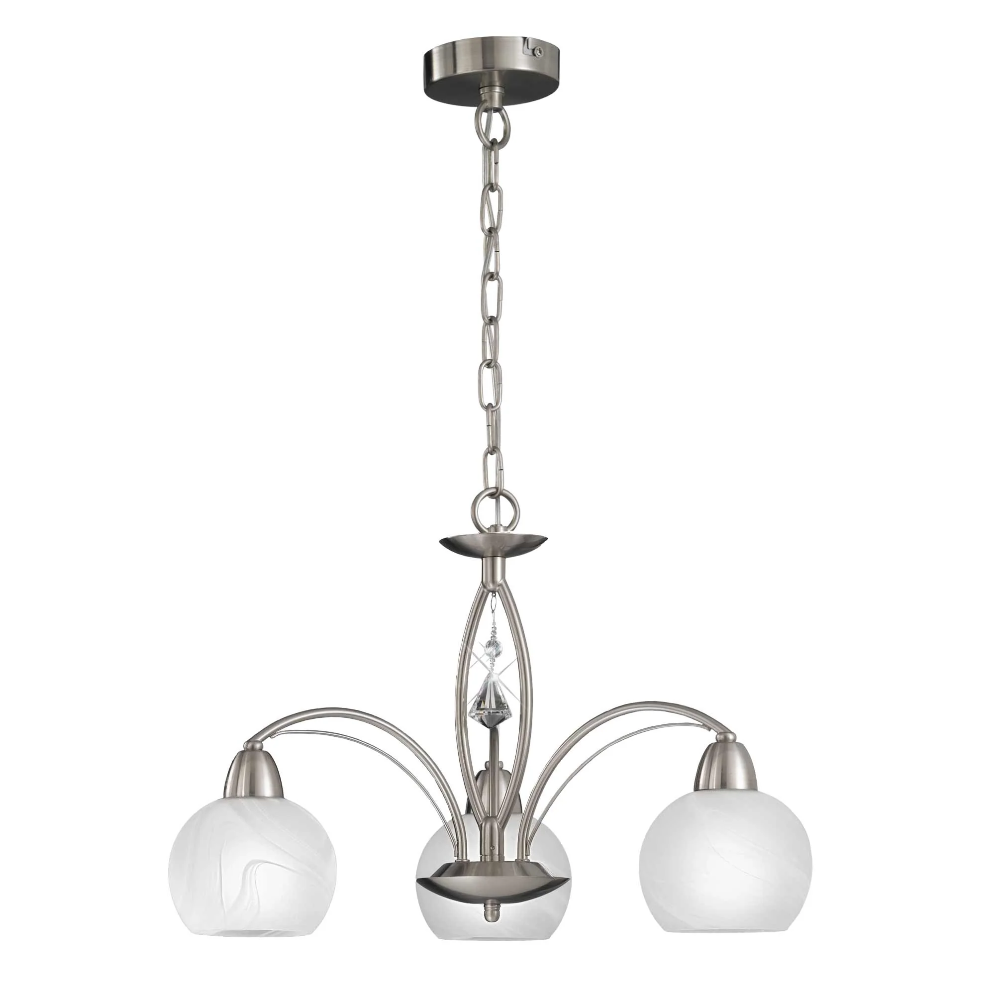 Franklite Thea Pendant – 3 Lights – Satin Nickel