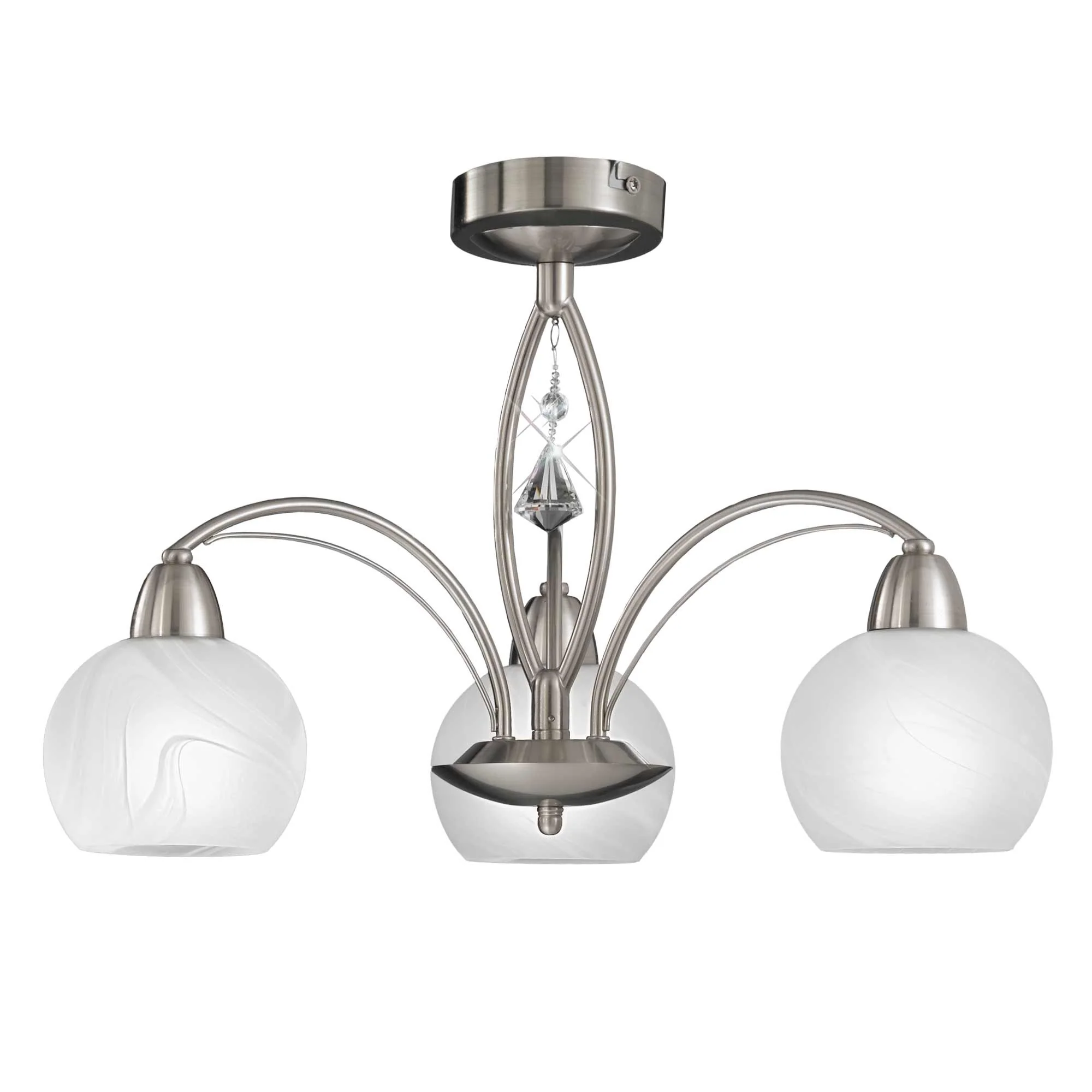 Franklite Thea Pendant – 3 Lights – Satin Nickel - Image 2