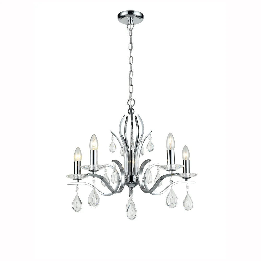Franklite Willow Chandelier – 5 Lights – Chrome