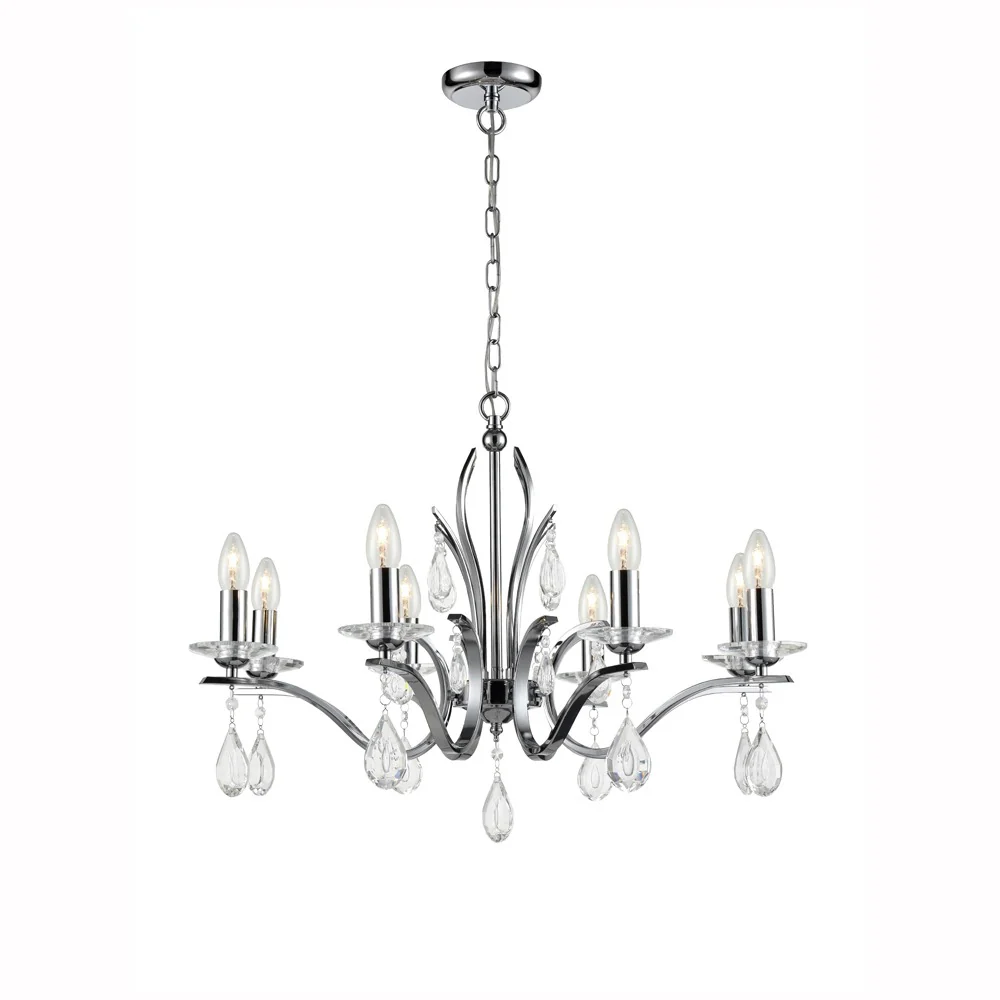 Franklite Willow Chandelier – 8 Lights – Chrome