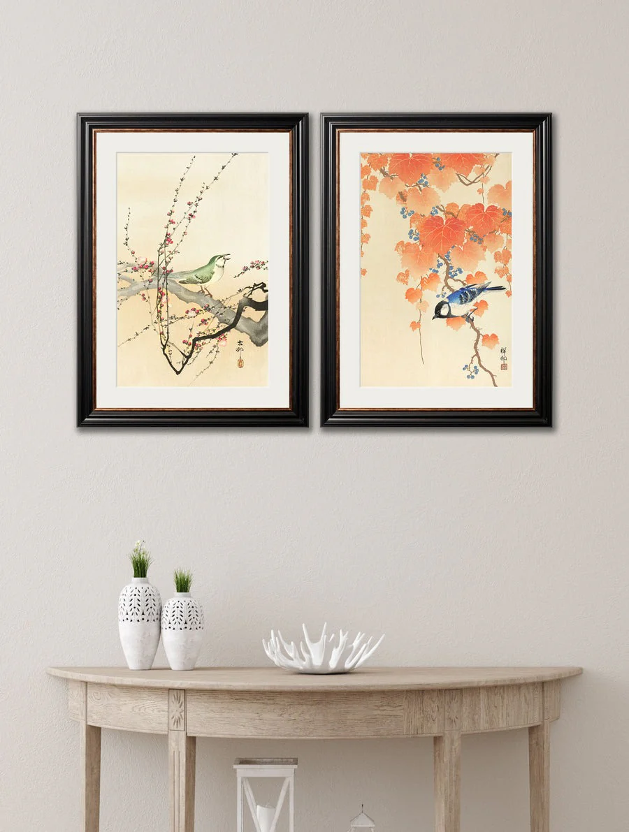 Garden Birds by Ohara Koson – York Slim Framed Print - Image 2