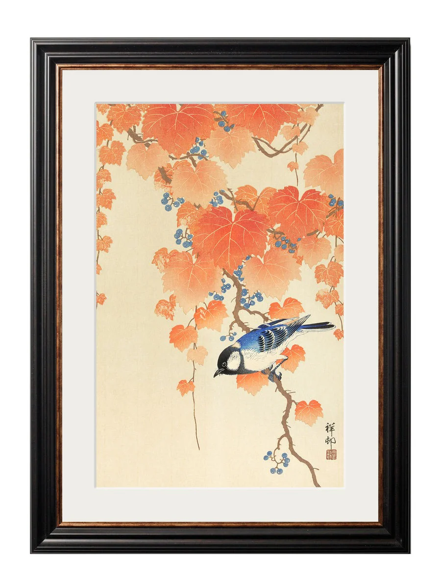 Garden Birds by Ohara Koson – York Slim Framed Print - Image 3