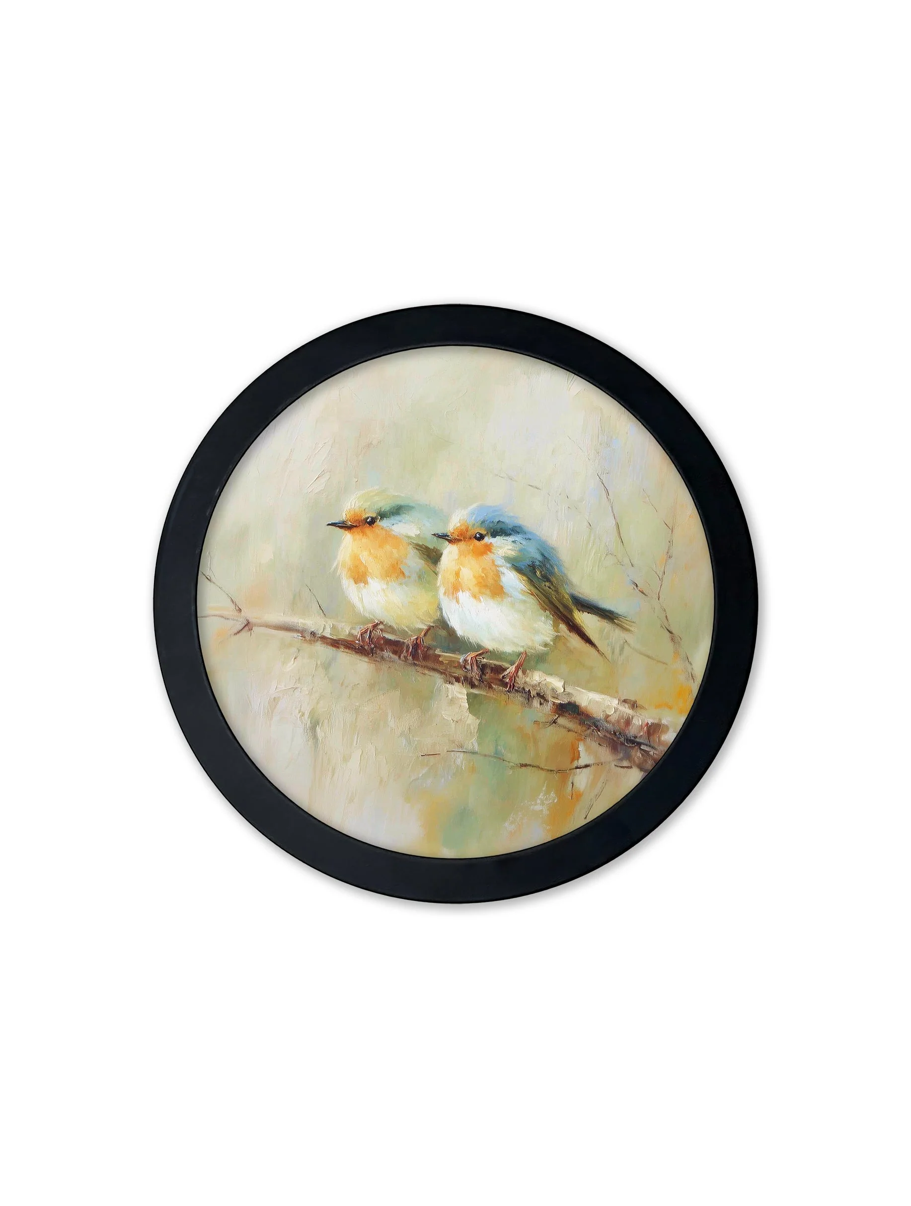 Garden Birds Print – Black Round Box Frame – Set of 8 - Image 3