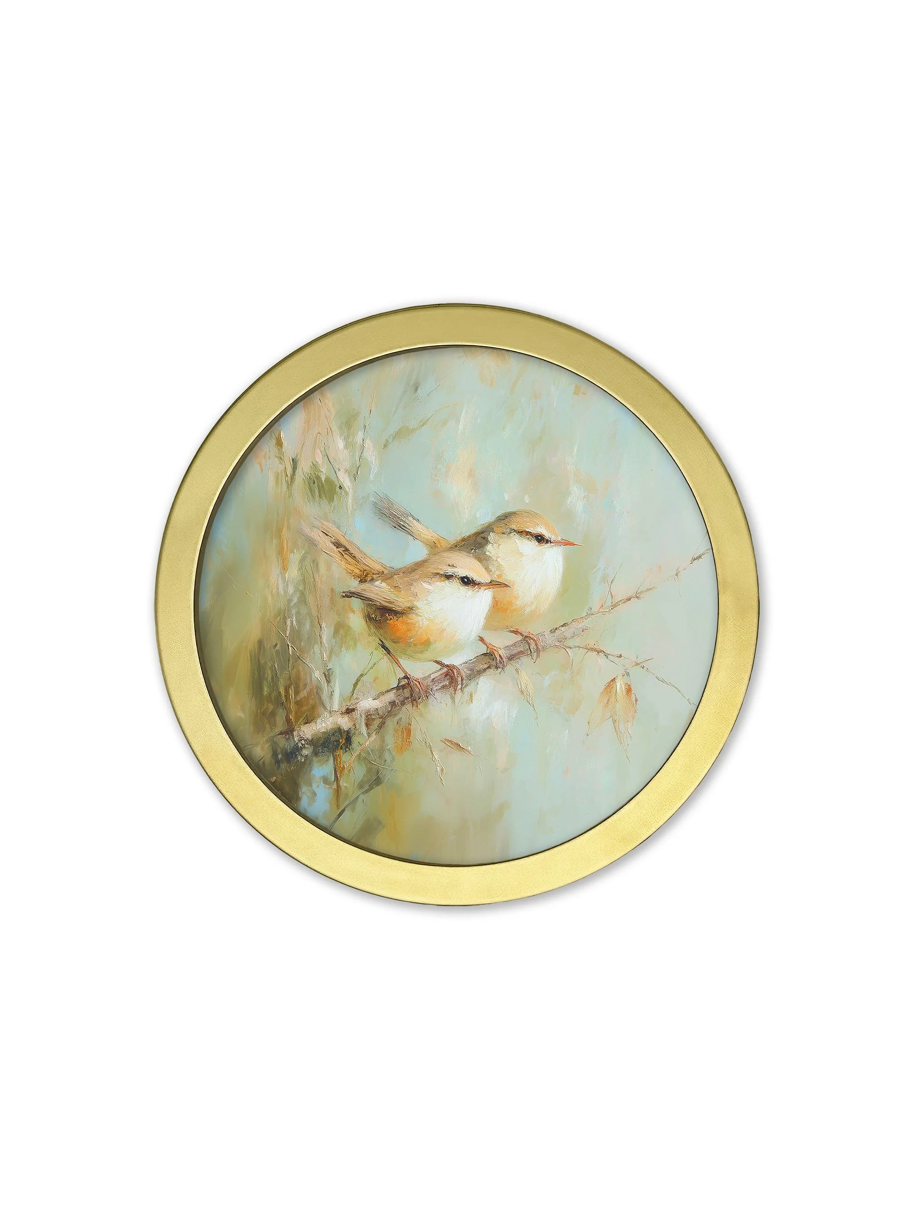 Garden Birds Print - Gold Round Box Frame – Set of 8 - Image 2