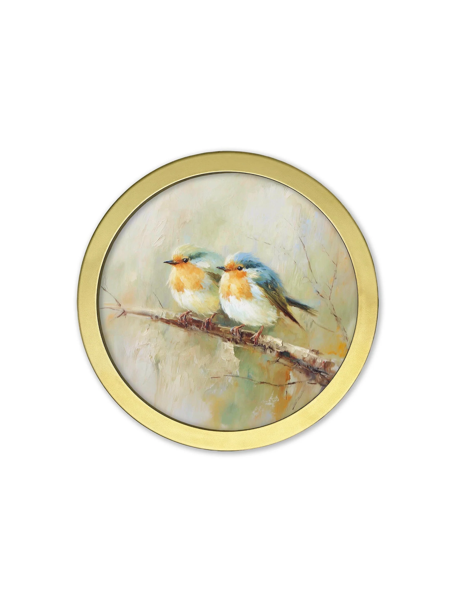 Garden Birds Print - Gold Round Box Frame – Set of 8 - Image 3