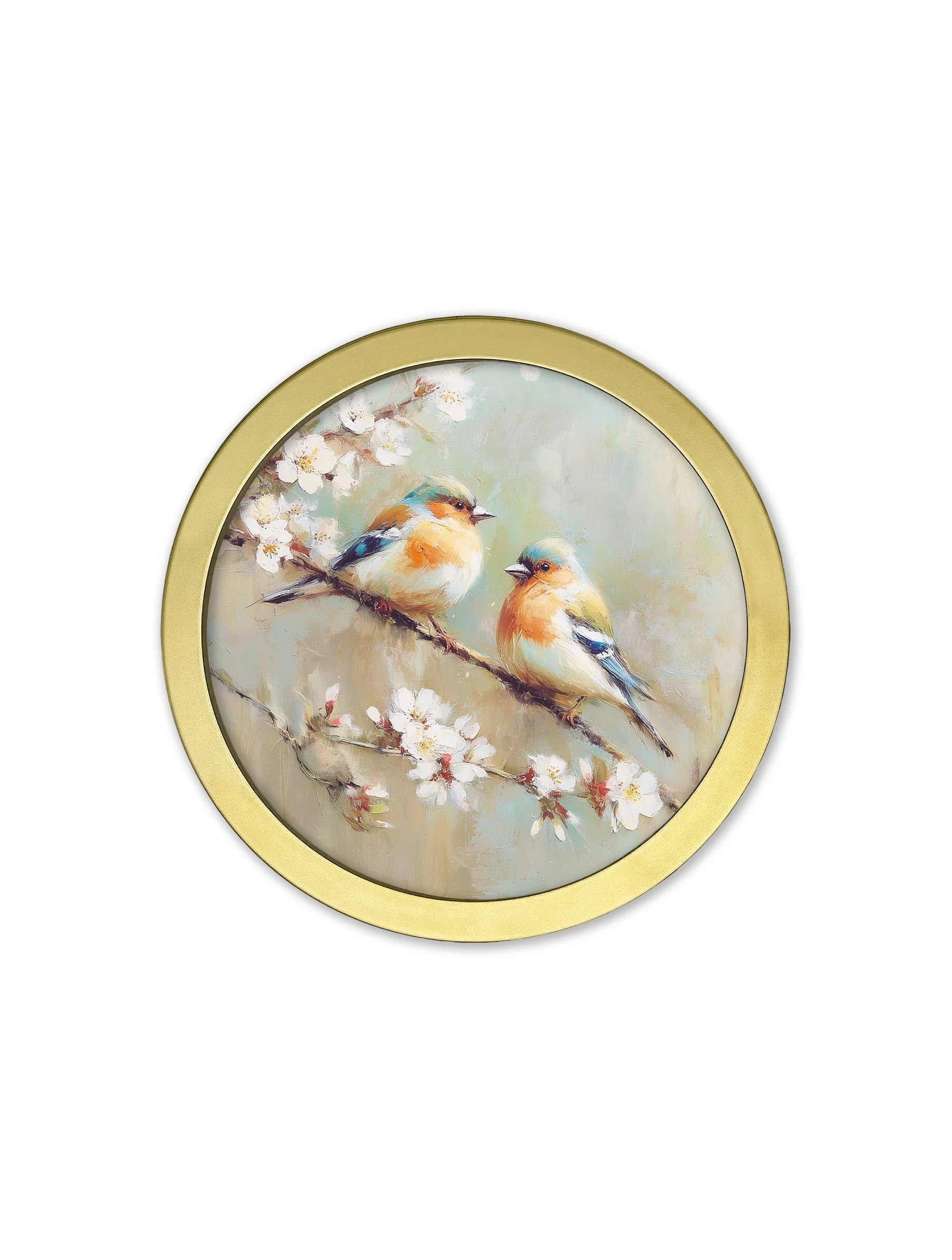 Garden Birds Print - Gold Round Box Frame – Set of 8 - Image 4