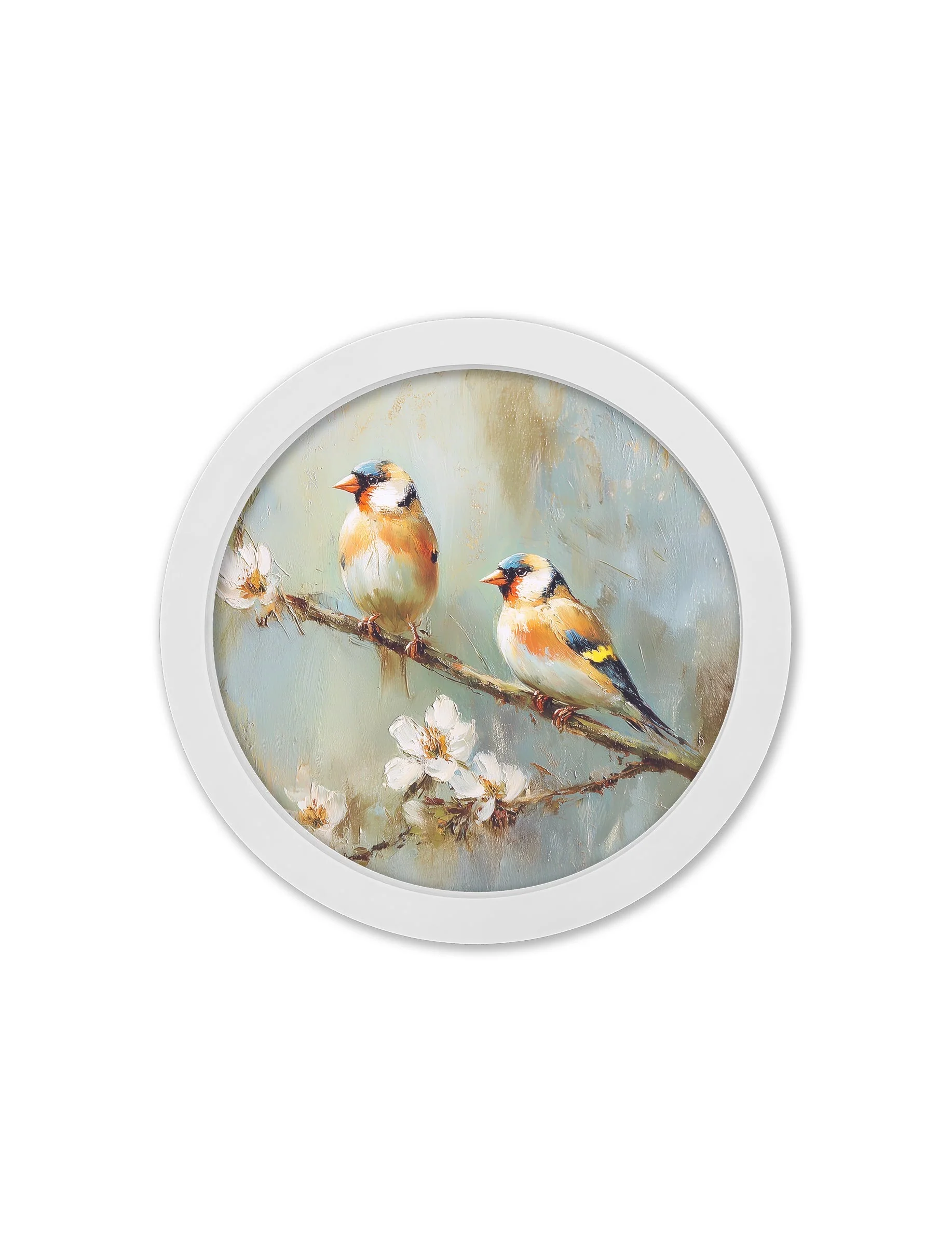 Garden Birds Print – White Round Box Frame – Set of 8 - Image 5