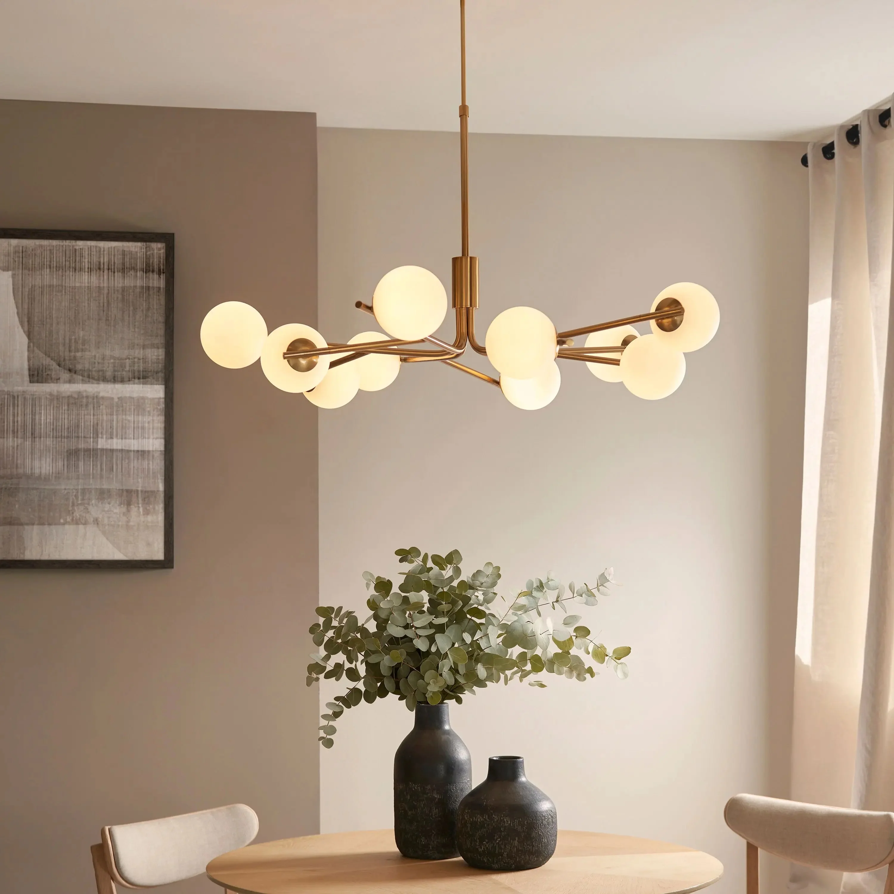 Garrett 10 Light Pendant Light - Brushed Aged Brass - Image 4