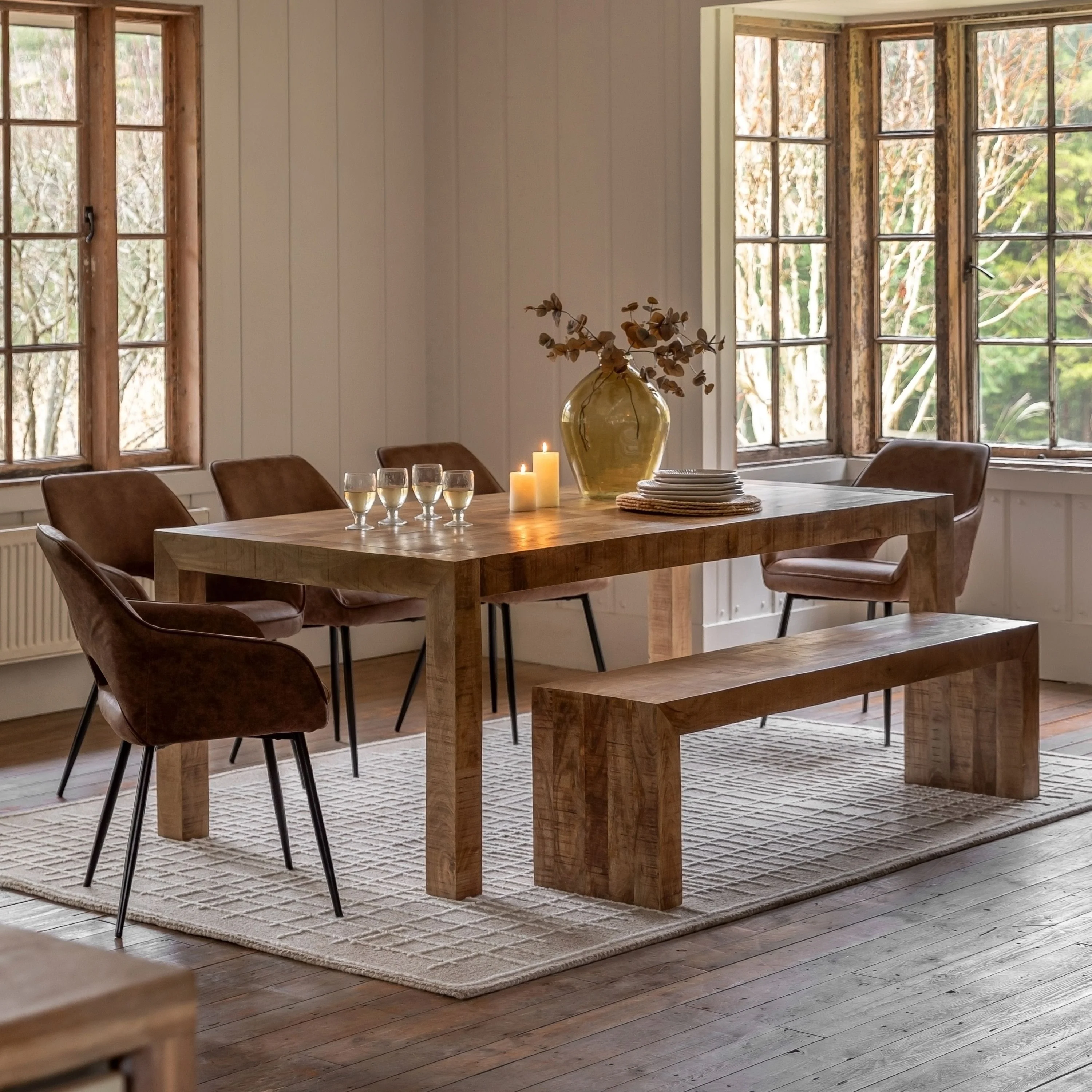 Girisha Dining Bench – Natural - Image 7