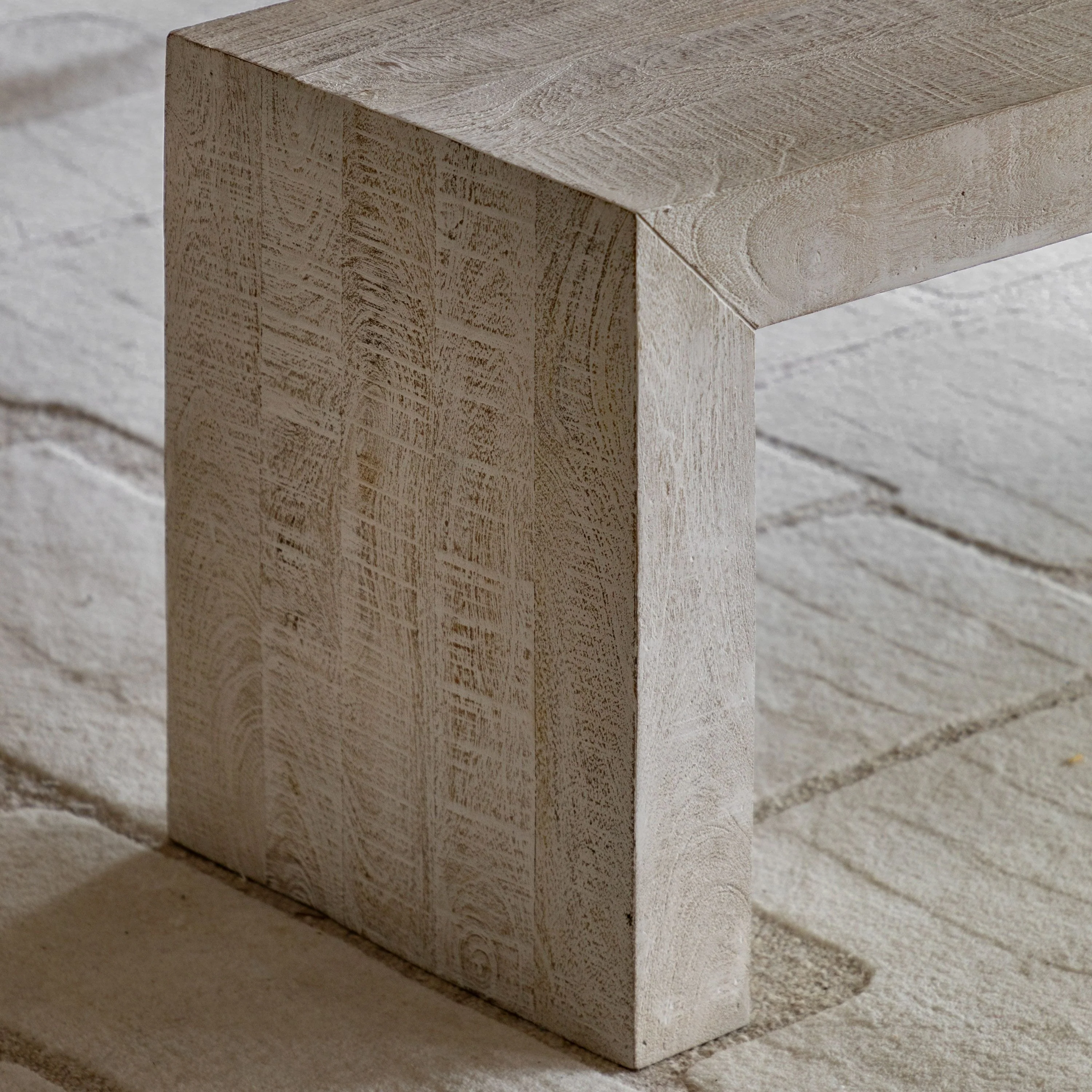 Girisha Dining Bench – Whitewash - Image 6
