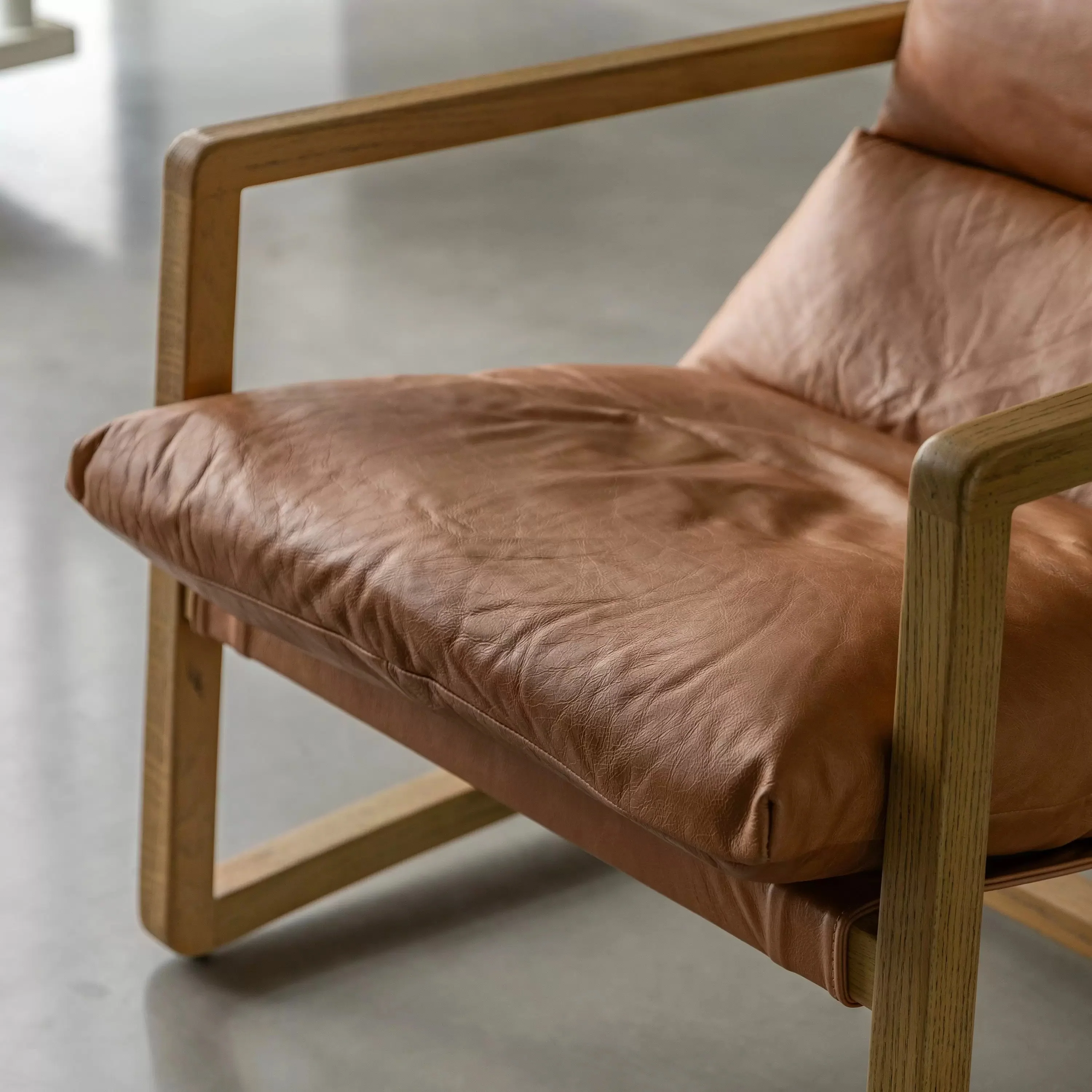 Harbour Leather Chair – Vintage Brown - Image 7