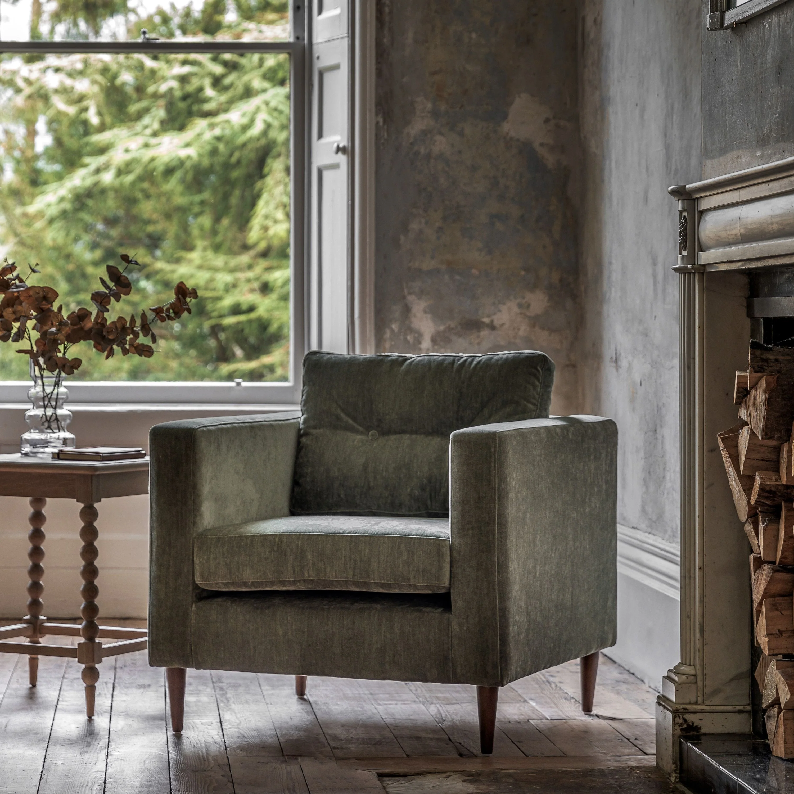 Harland Armchair – Forest Green - Image 3