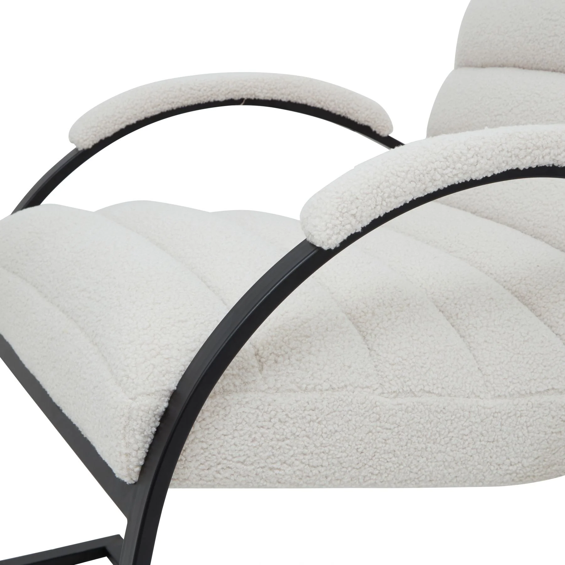 Hill Interiors Boucle Ribbed Ark Chair - Image 4