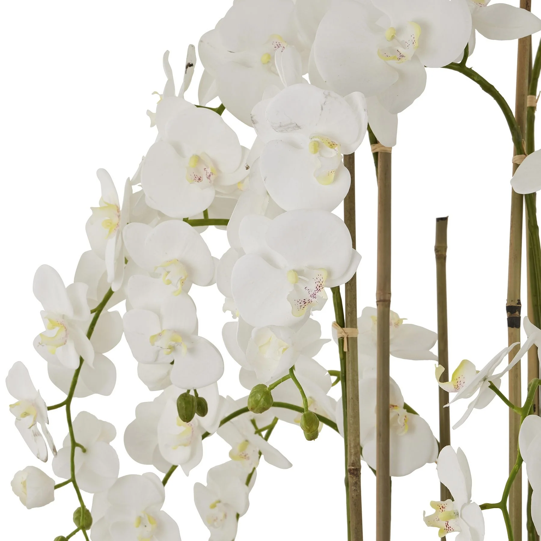 Hill Interiors Large Faux White Orchid in Stone Pot - Image 2