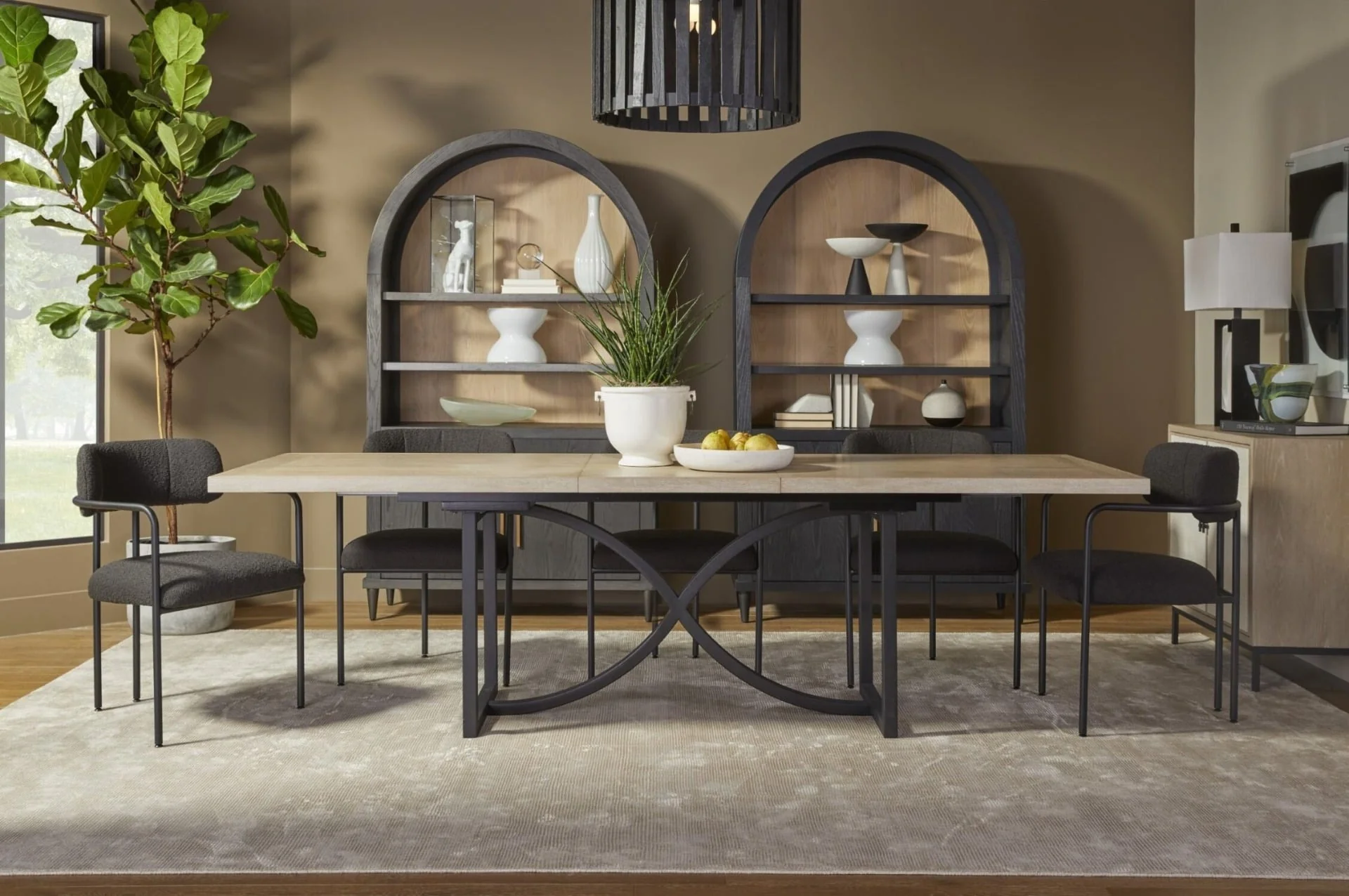 Hooker Furnishings Tranquillity Rectangular Extending Dining Table with Metal Base - Image 2