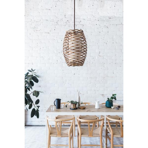 Hudson Valley Lighting Balboa Chandelier in Hand-Worked Iron and Rattan - Image 2