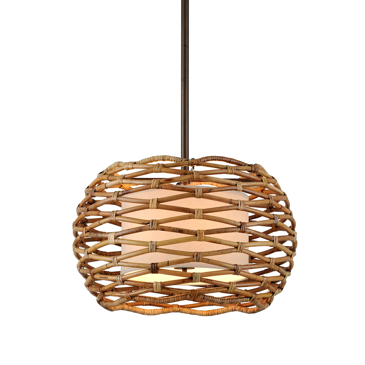 Hudson Valley Lighting Balboa Chandelier in Hand-Worked Iron and Rattan