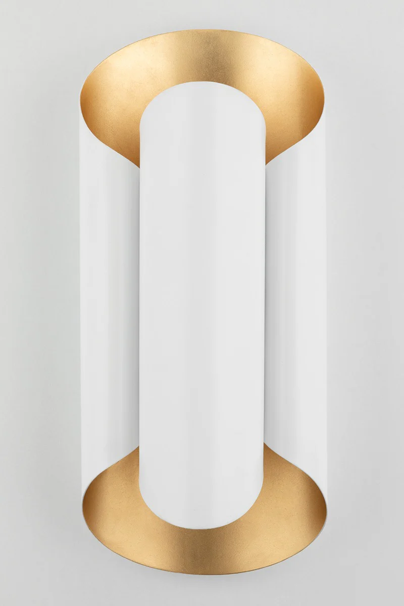 Hudson Valley Lighting Banks Wall Sconce – Gold Leaf and White - Image 3