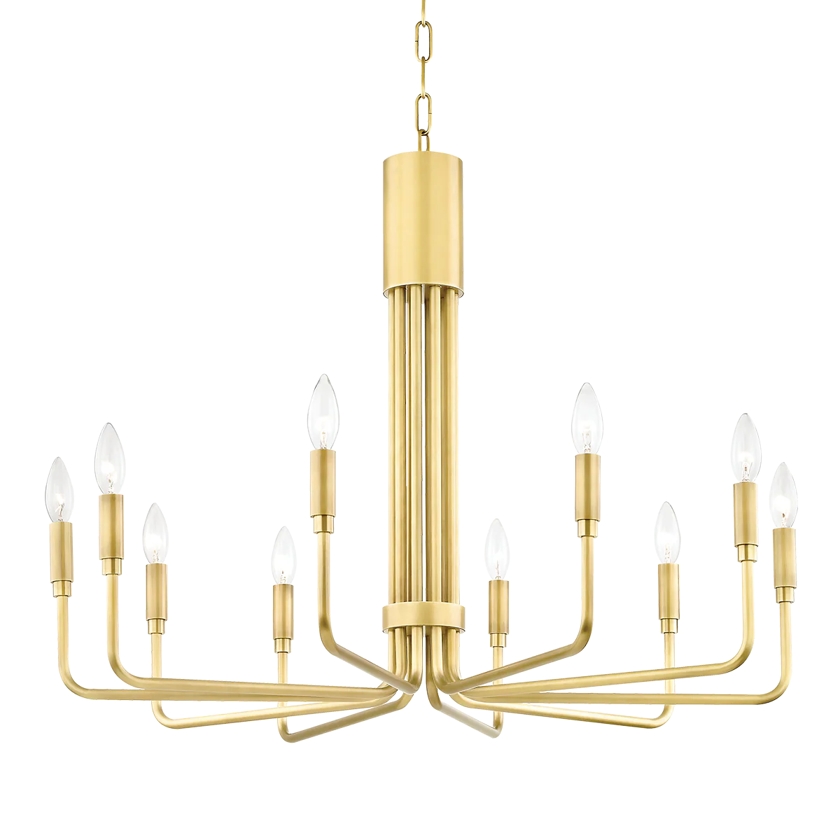Hudson Valley Lighting Brigitte Large Pendant Light in Brass Coloured Steel