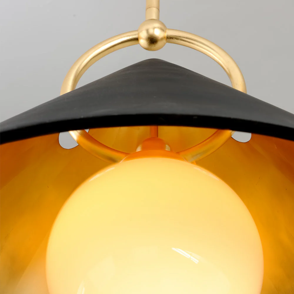 Hudson Valley Lighting Charm Pendant in Black and Gold Leaf – Large - Image 4
