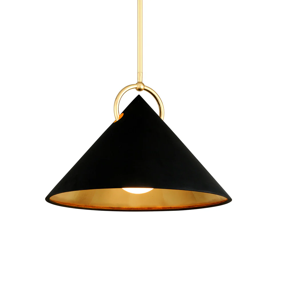 Hudson Valley Lighting Charm Pendant in Black and Gold Leaf – Small - Image 2