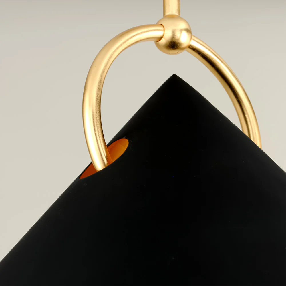Hudson Valley Lighting Charm Pendant in Black and Gold Leaf – Small - Image 3