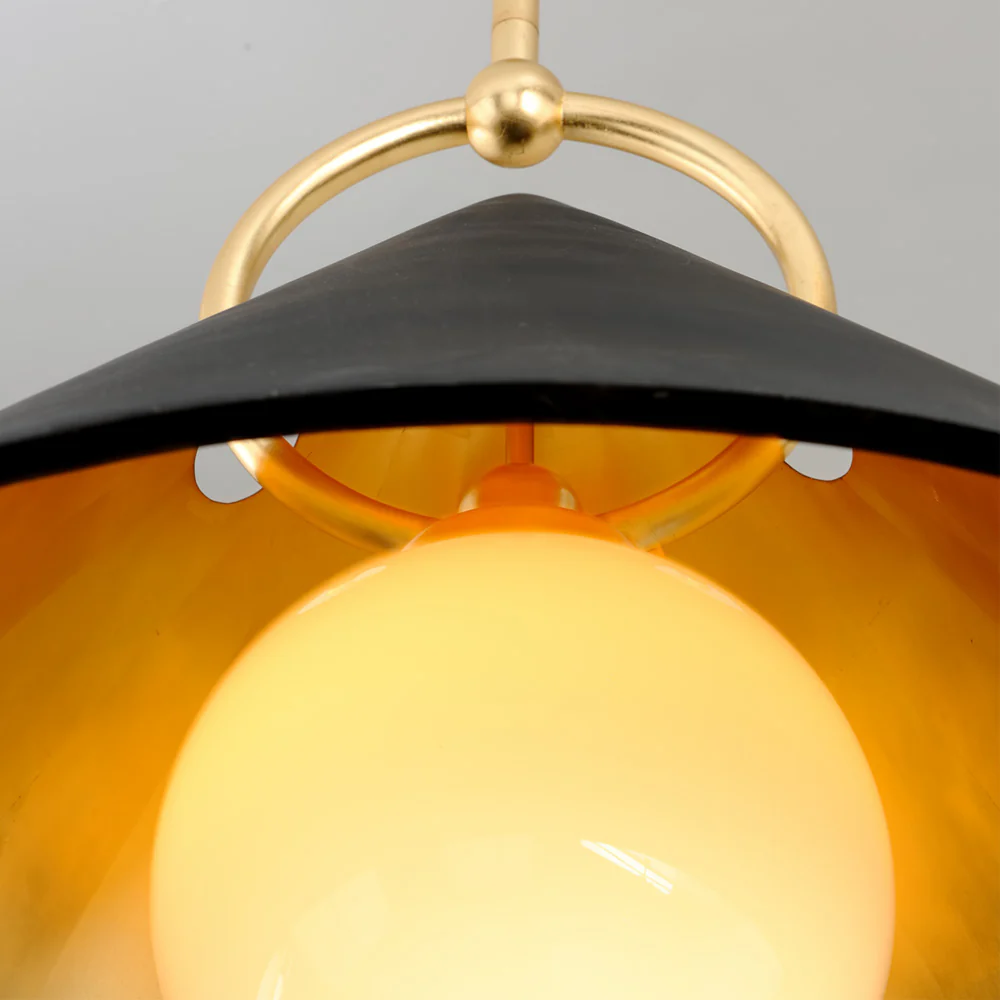 Hudson Valley Lighting Charm Pendant in Black and Gold Leaf – Small - Image 4