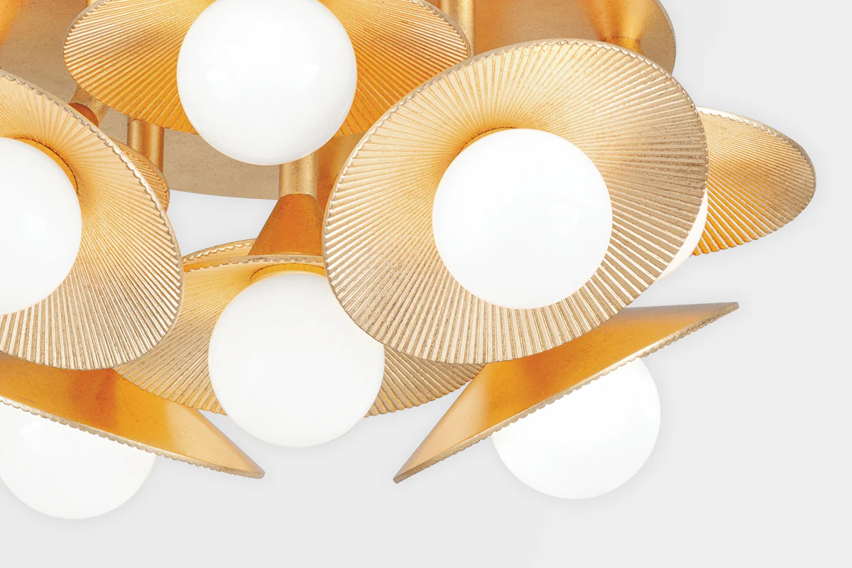 Hudson Valley Lighting Emerald Ceiling Light – Vintage Gold Leaf - Image 3