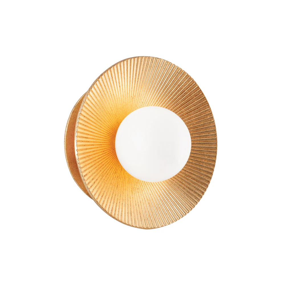 Hudson Valley Lighting Emerald Wall Sconce in Vintage Gold Leaf – 1 Light