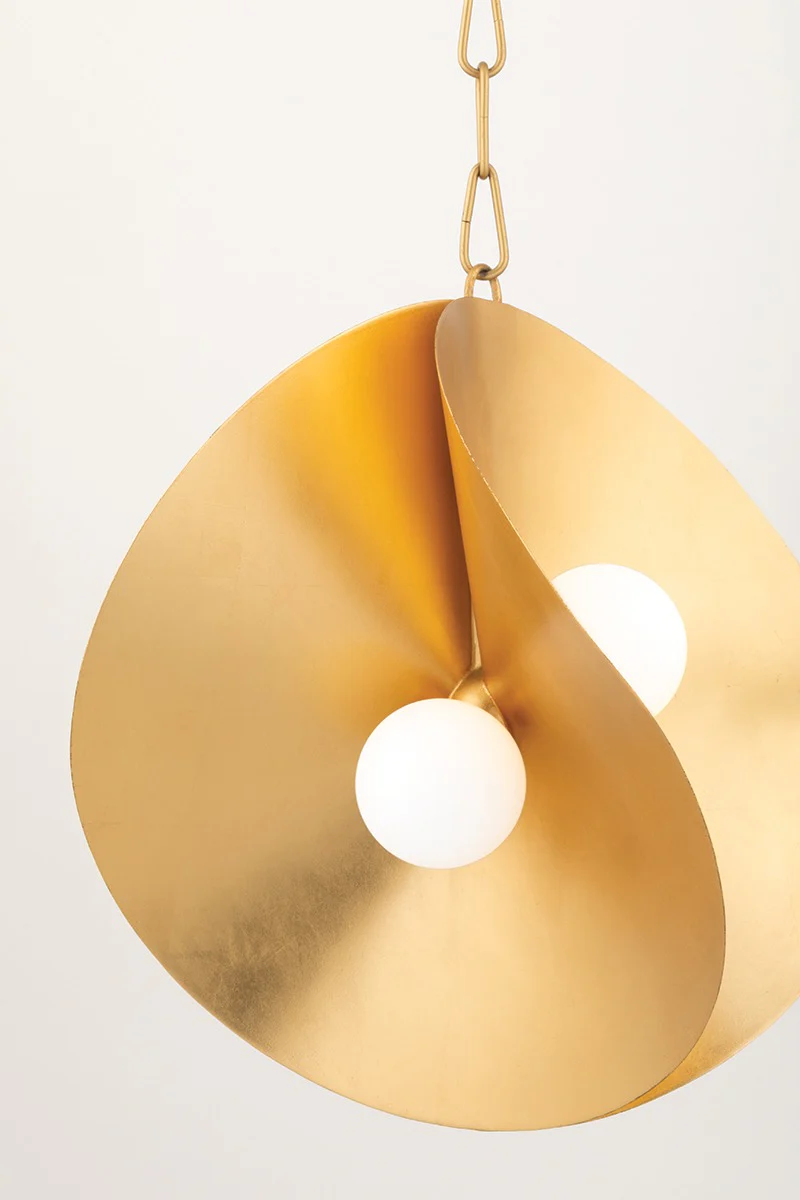 Hudson Valley Lighting Peony Pendant Light – Gold Leaf - Image 2