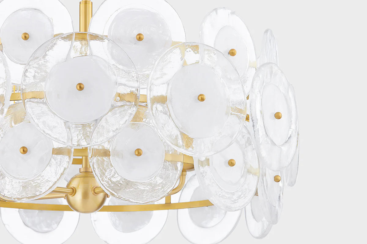 Hudson Valley Lighting Zoella 3 Light Pendant – Aged Brass - Image 3