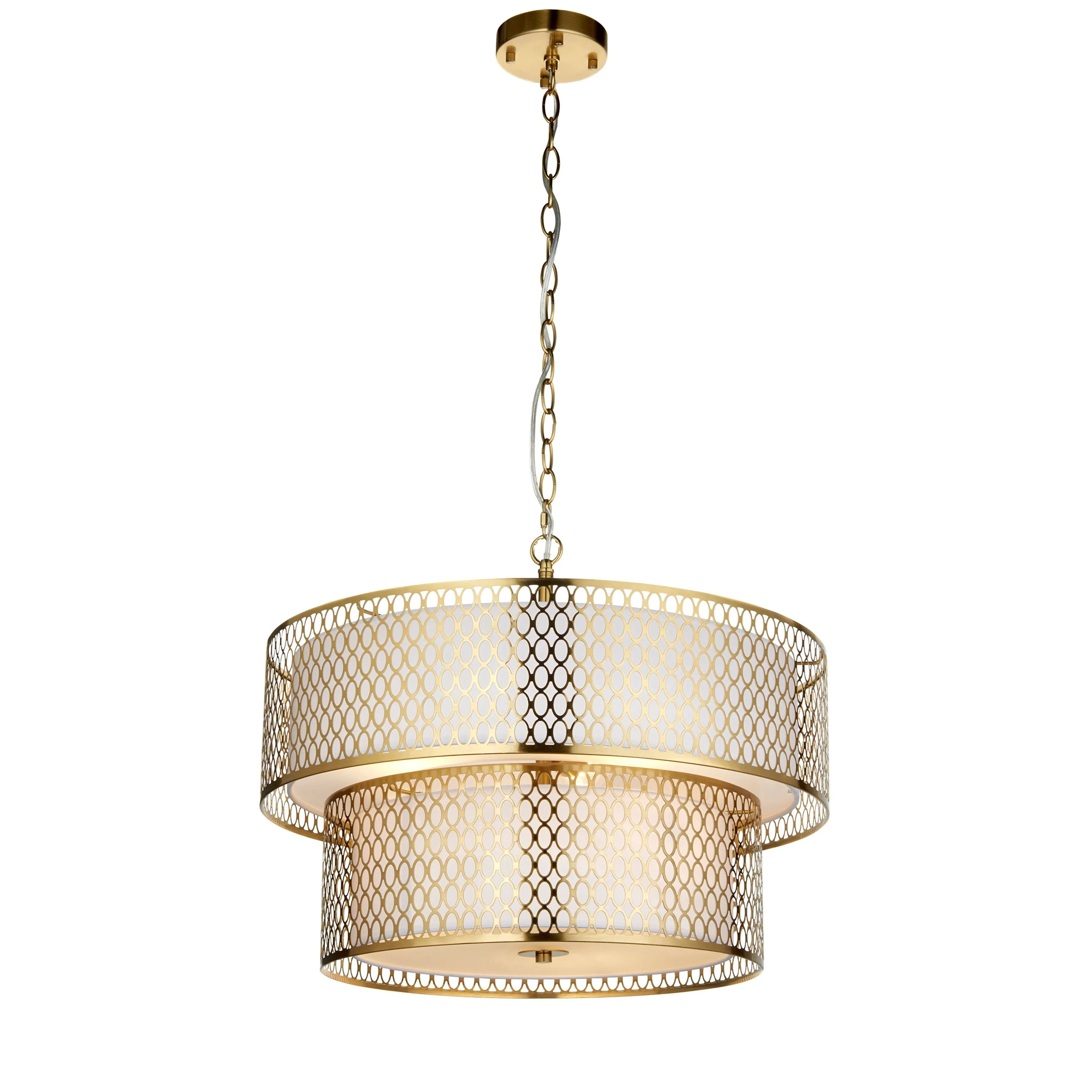 Isadora Large Pendant Light - Gold and White - Image 2