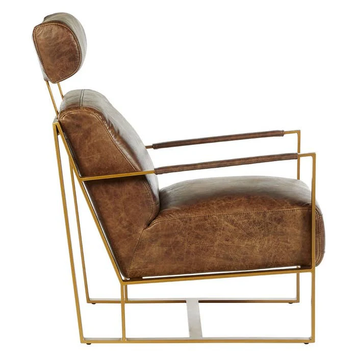 Jamison Lounge Chair – Brown Leather - Image 3
