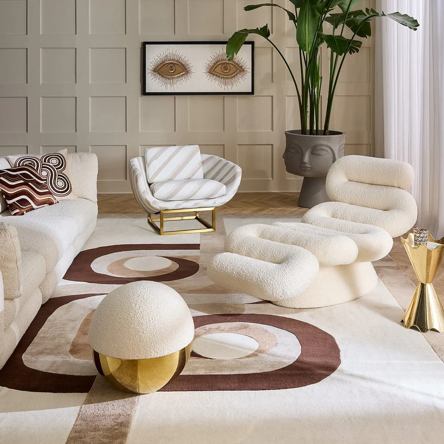 Jonathan Adler Alphaville Tuffet – Olympus Ivory Boucle - Image 2