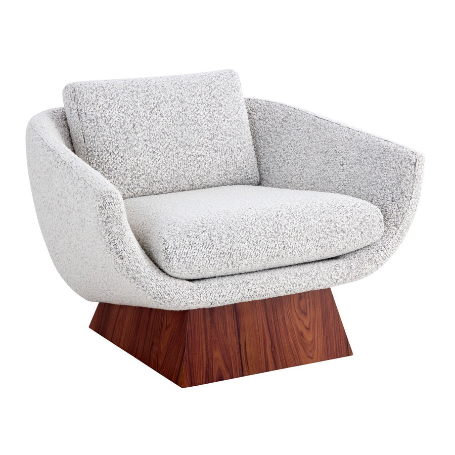 Jonathan Adler Beaumont Rosewood Lounge Chair – Olympus Salt and Pepper Boucle - Image 2