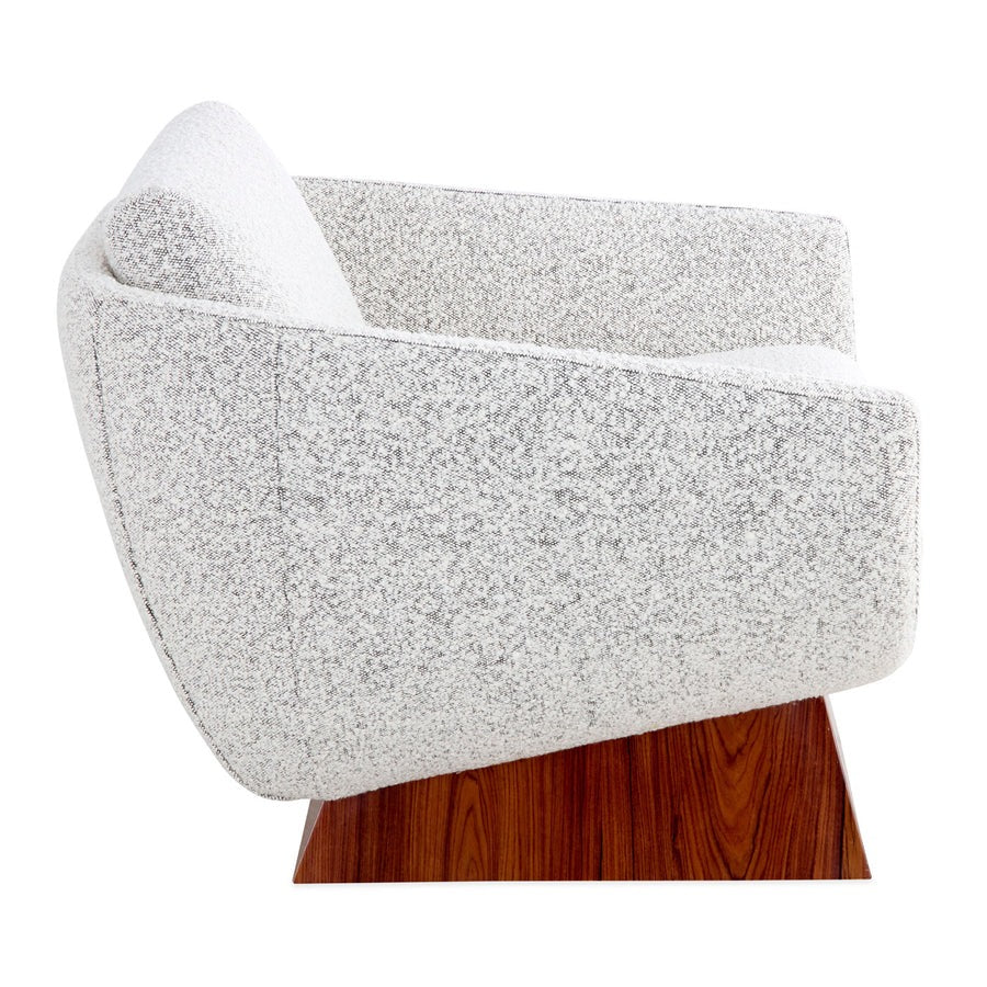 Jonathan Adler Beaumont Rosewood Lounge Chair – Olympus Salt and Pepper Boucle - Image 3