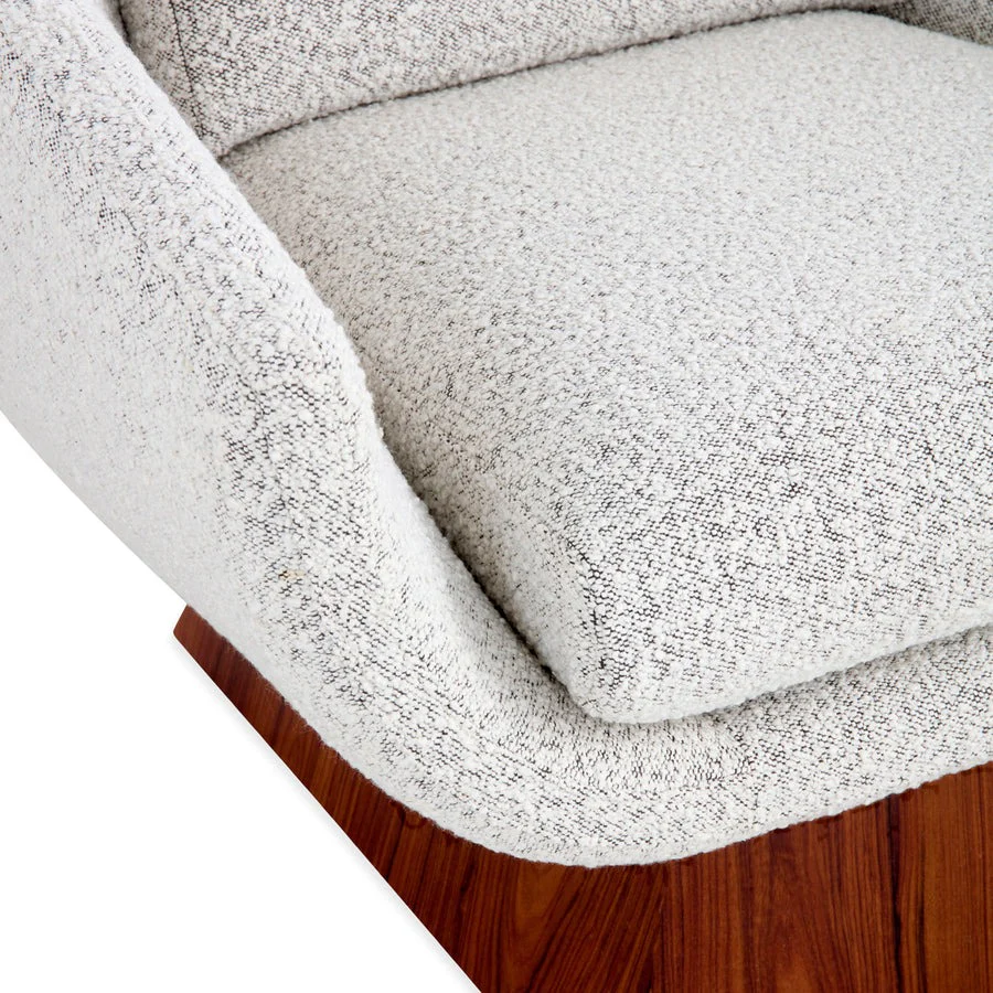Jonathan Adler Beaumont Rosewood Lounge Chair – Olympus Salt and Pepper Boucle - Image 6