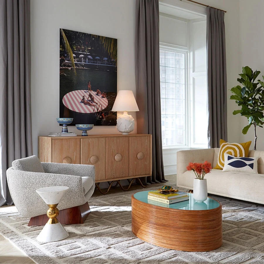 Jonathan Adler Beaumont Rosewood Lounge Chair – Olympus Salt and Pepper Boucle - Image 9