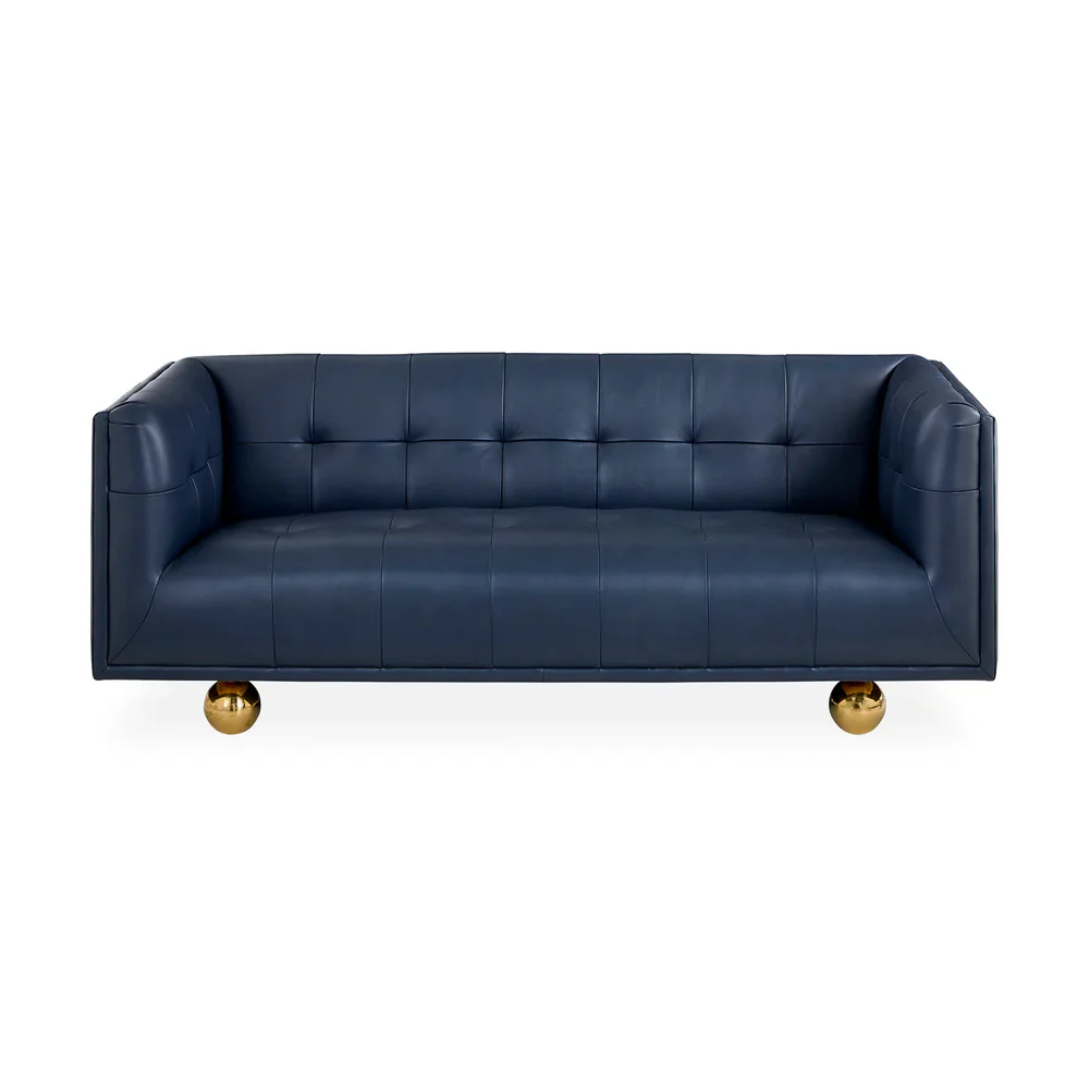Jonathan Adler Claridge Apartment Sofa – Oxford Navy Leather