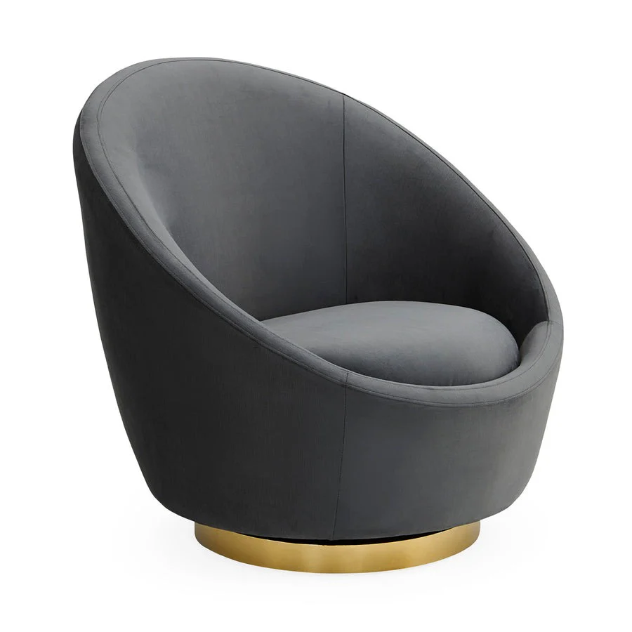 Jonathan Adler Ether Swivel Chair – Bergamo Charcoal - Image 2