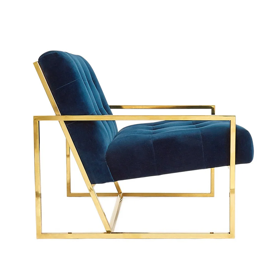 Jonathan Adler Goldfinger Lounge Chair – Rialto Navy - Image 3