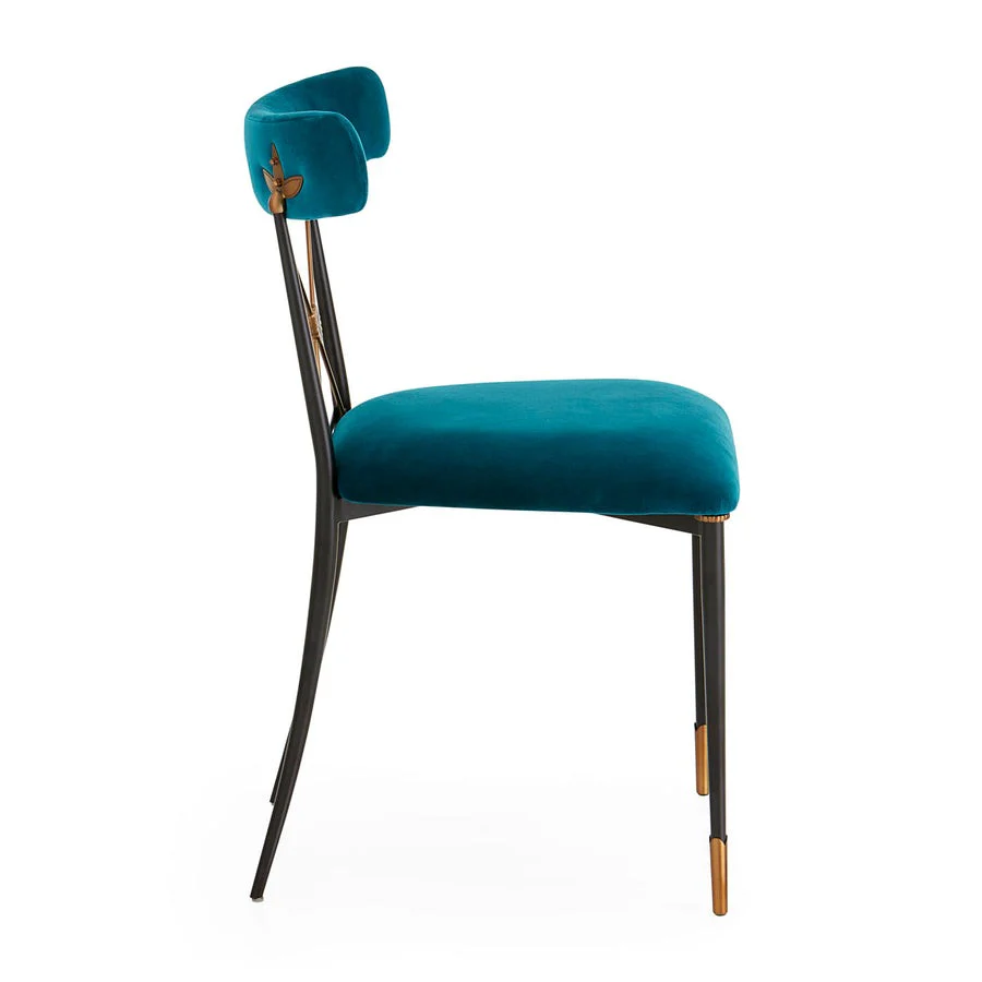 Jonathan Adler Rider Dining Chair – Rialto Peacock Velvet - Image 2