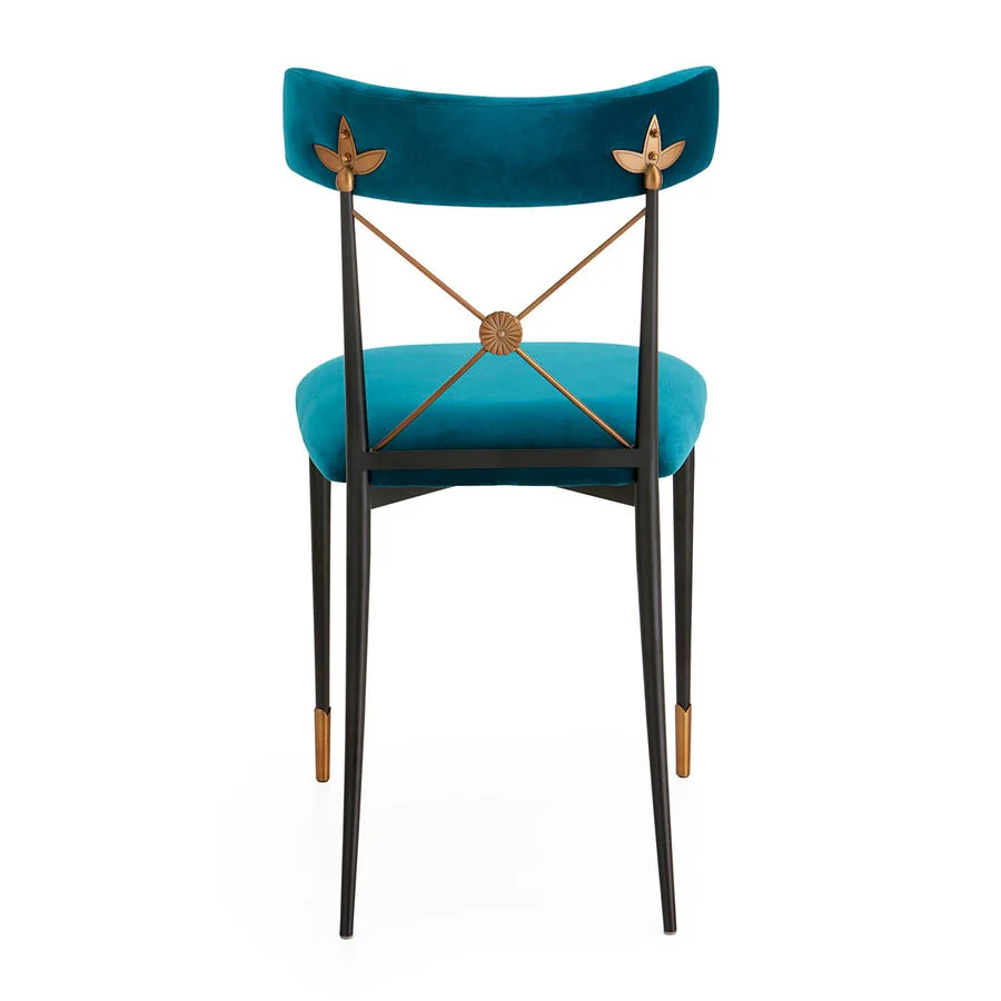 Jonathan Adler Rider Dining Chair – Rialto Peacock Velvet - Image 3